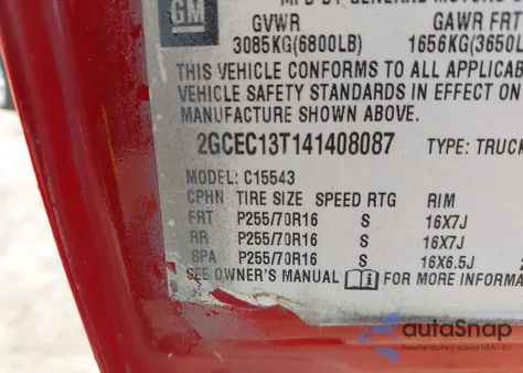 2004 Chevrolet Silverado 1500 Ls from USA, damaged, VIN 2GCEC13T141408087